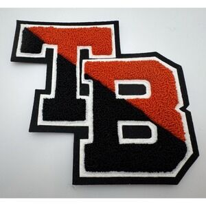 Tom Bean ISD High School ~ Texas Varsity Letter Jacket Patch ~ Black Orange